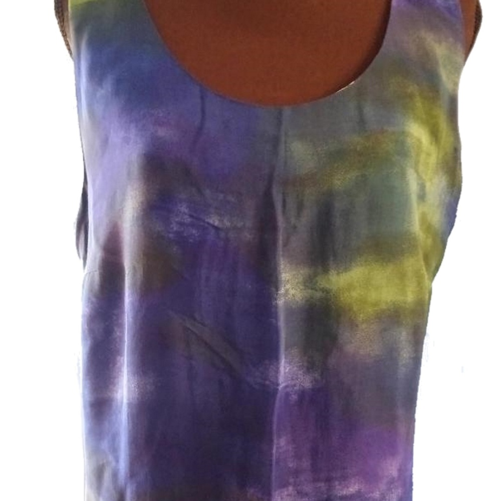 Liz Baker Maxi Blue Sleeveless Rayon Size 16 Slit